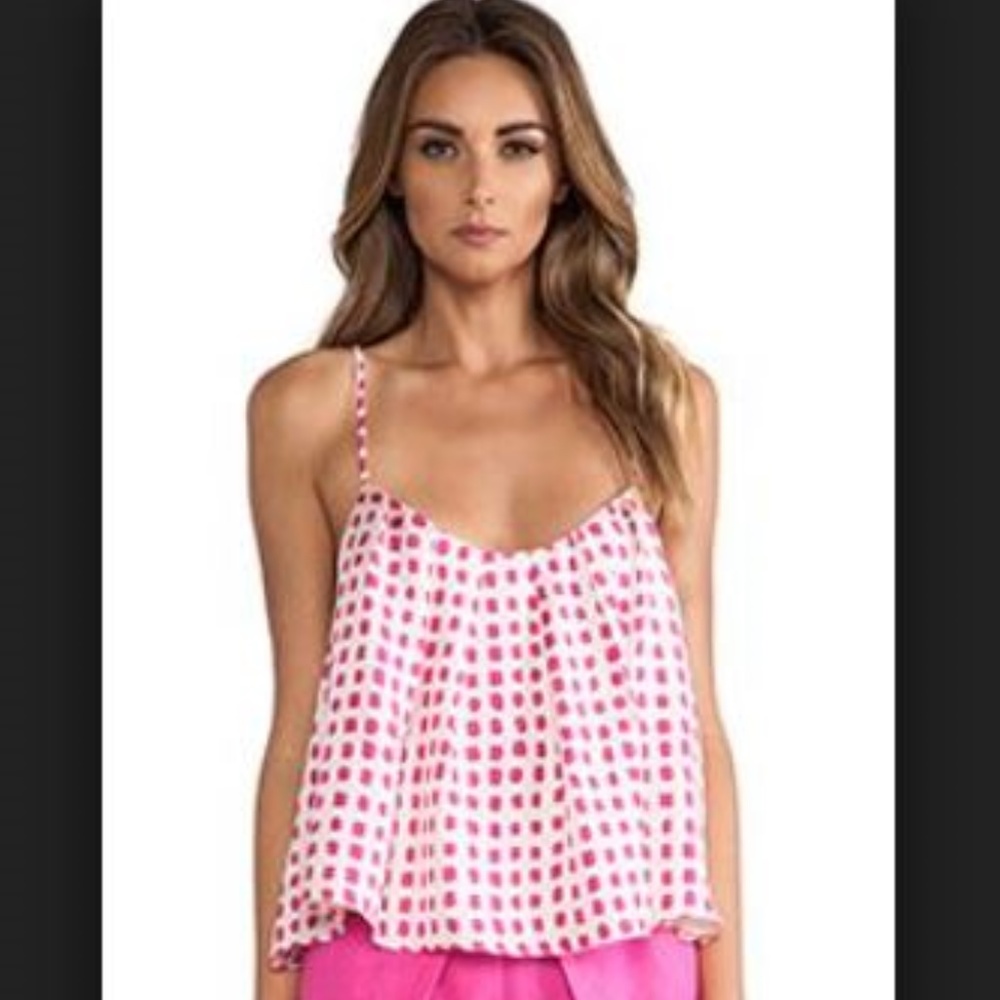 Harlyn pink and white tank top - size S - NWT