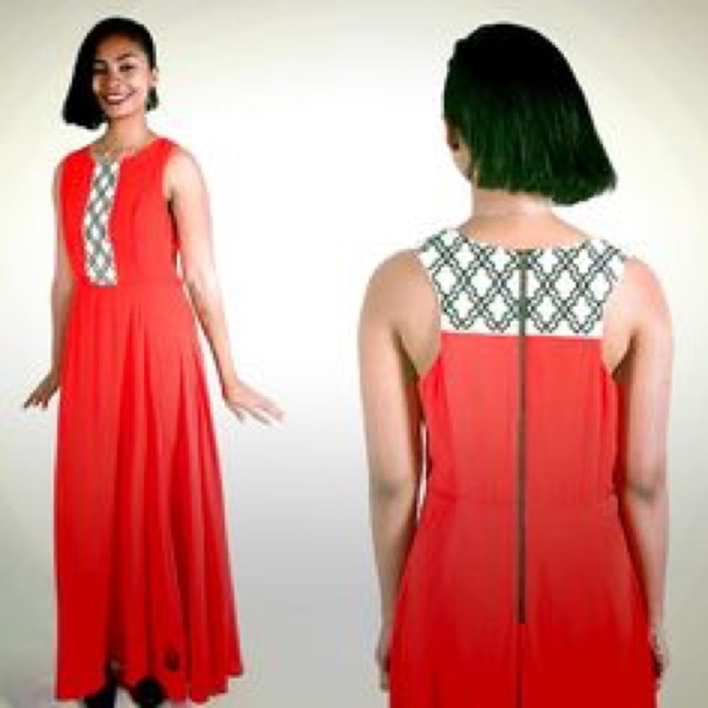 Le Dessein Port Au Prince Red Maxidress