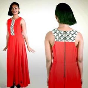 Le Dessein Port Au Prince Red Maxidress