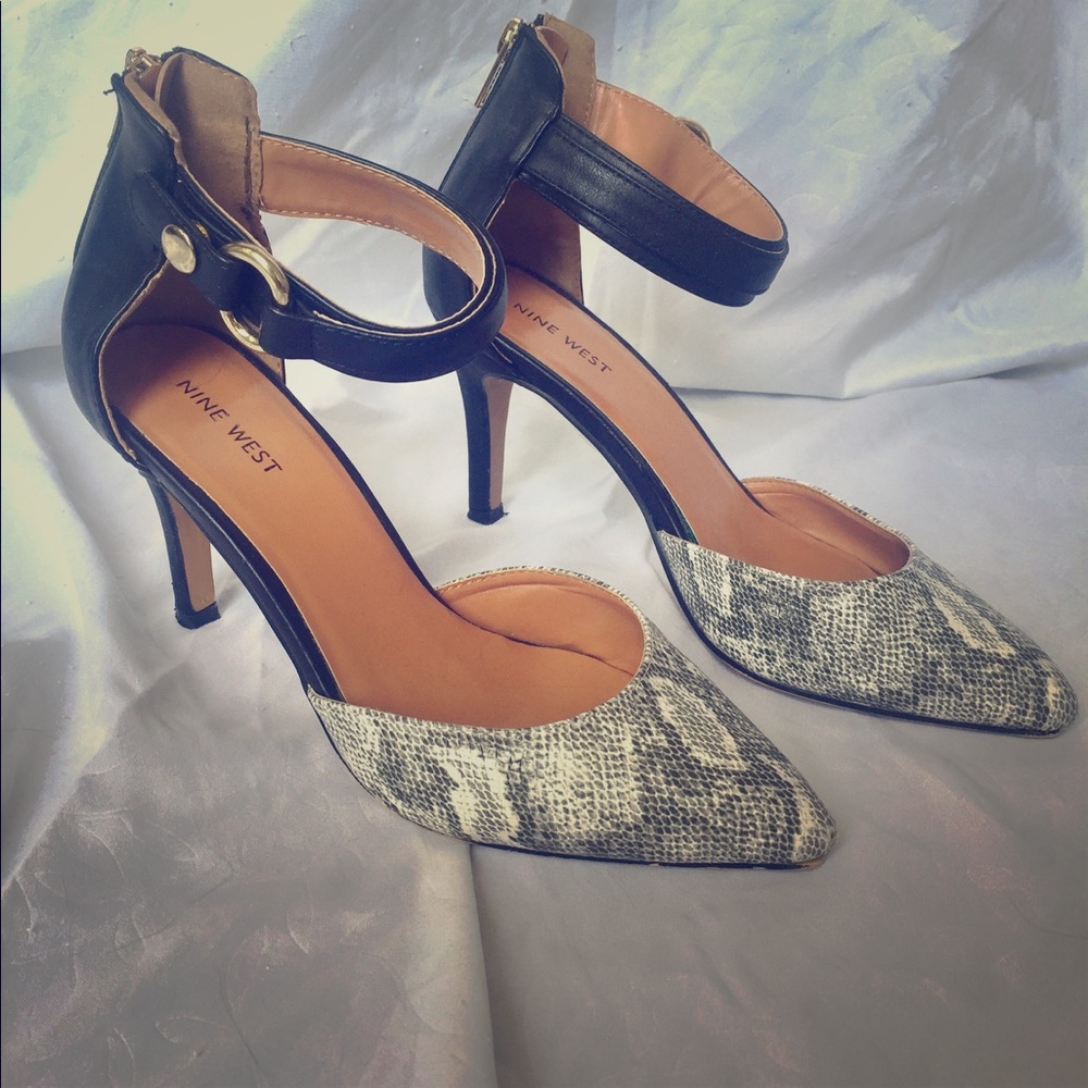 Nine West Snake Skin Print Heels, Size 7 1/2