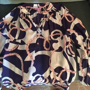 Lily Pulitzer Elsa Blouse Nautical Look