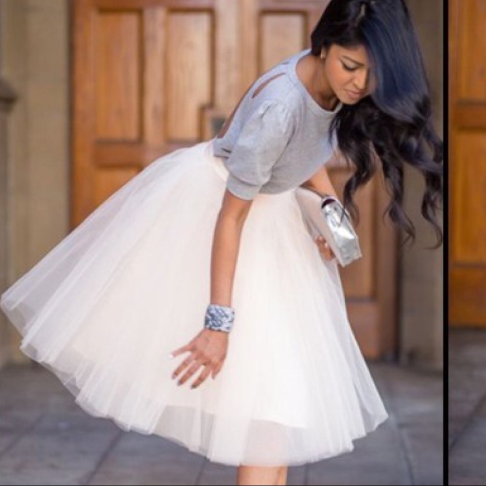 CINDY Tulle skirt  - OFF WHITE - Picture 3 of 5