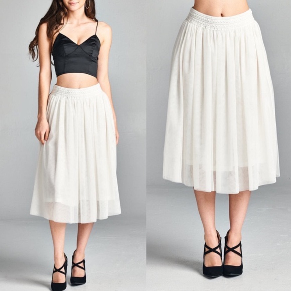 CINDY Tulle skirt  - OFF WHITE - Picture 4 of 5