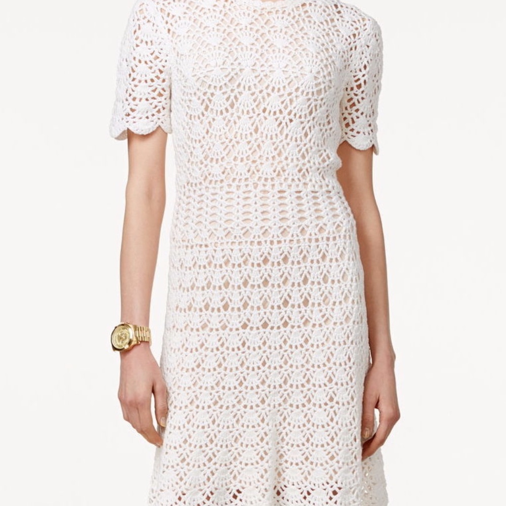 ⬇️ MICHAEL KORS  LACE CROCHET SWEATER DRESS - Picture 3 of 4