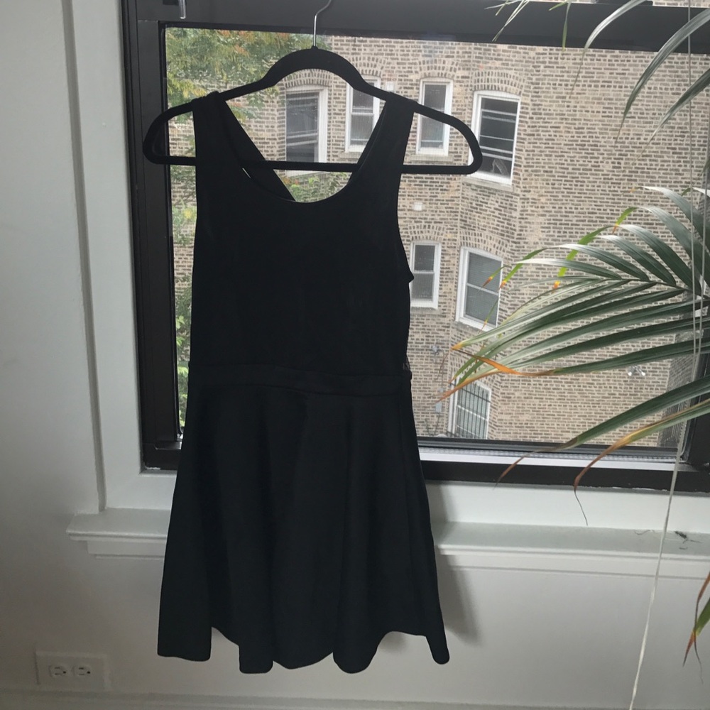Black skater mesh dress