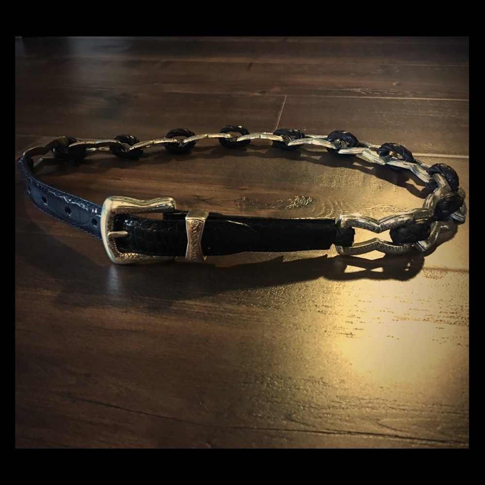 Brighton Black Leather Belt Sz Medium