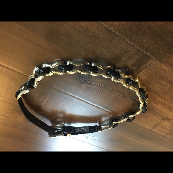 Brighton Black Leather Belt Sz Medium - Picture 3 of 4