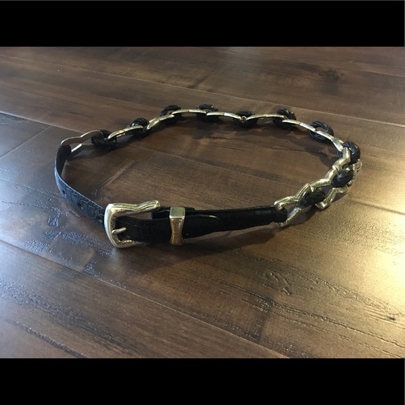 Brighton Black Leather Belt Sz Medium - Picture 2 of 4