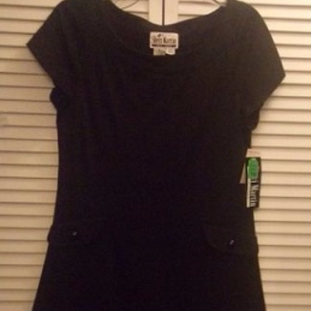 Sheri Martin New York Black Dress Knee Length
