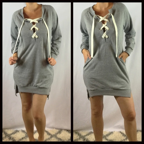 1 LEFT SALE‼️5⭐️Lace up Pullover Dress - Picture 3 of 5