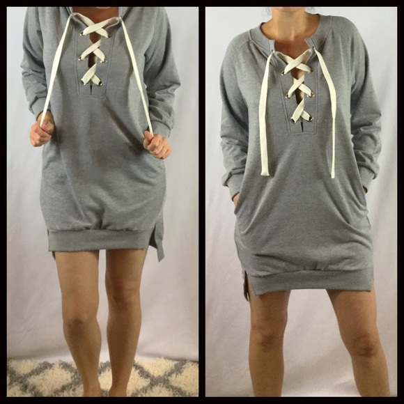 1 LEFT SALE‼️5⭐️Lace up Pullover Dress - Picture 4 of 5