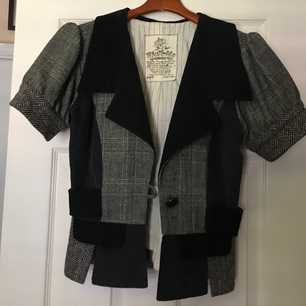 Vintage look short sleeve blazer