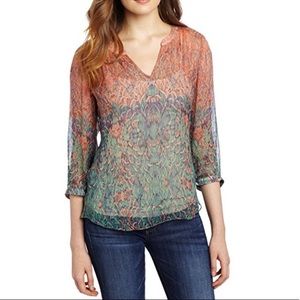 Lucky Brand Sara Deco Royal Top, Calypso Coral