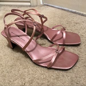 Vintage Pink Satin Heeled Sandal