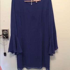 Jenifer Lopez bell sleeve blue dress. Size 16