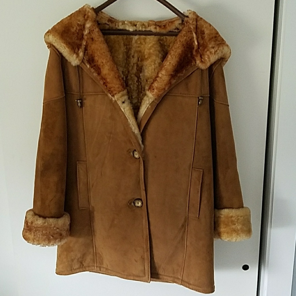 Geniune shearling sheepskin coat