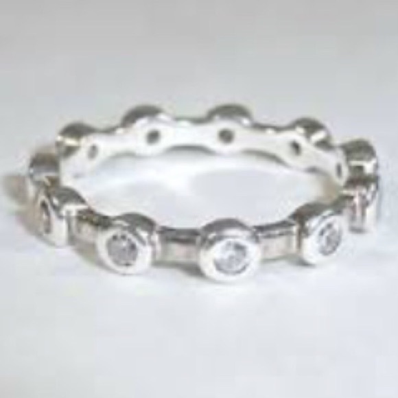Silpada Stack Ring - Sterling Silver & CZs. - Picture 1 of 2