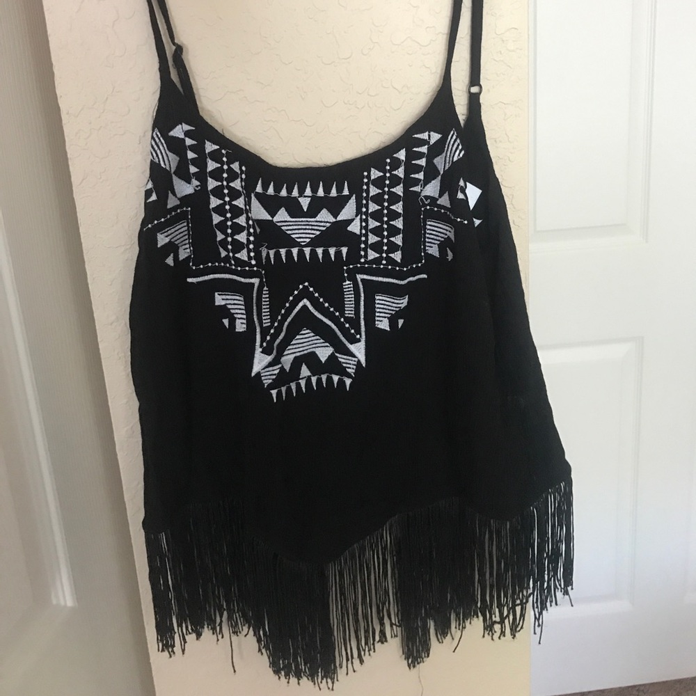 KENDALL + KYLIE tank with fringe on bottom