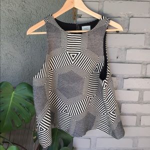 Anthropologie Billowy Geometric Sleeveless Top