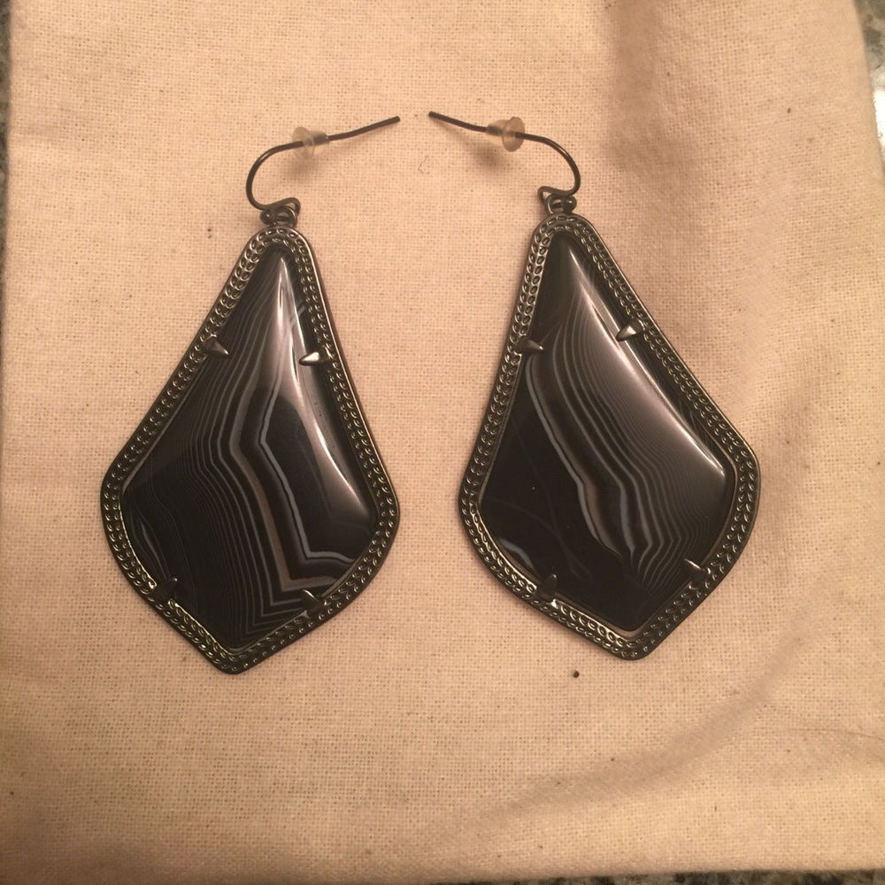 Kendra Scott Alex Earrings in Black Marble