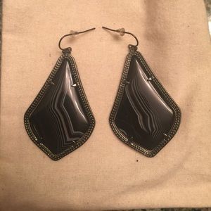 Kendra Scott Alex Earrings in Black Marble