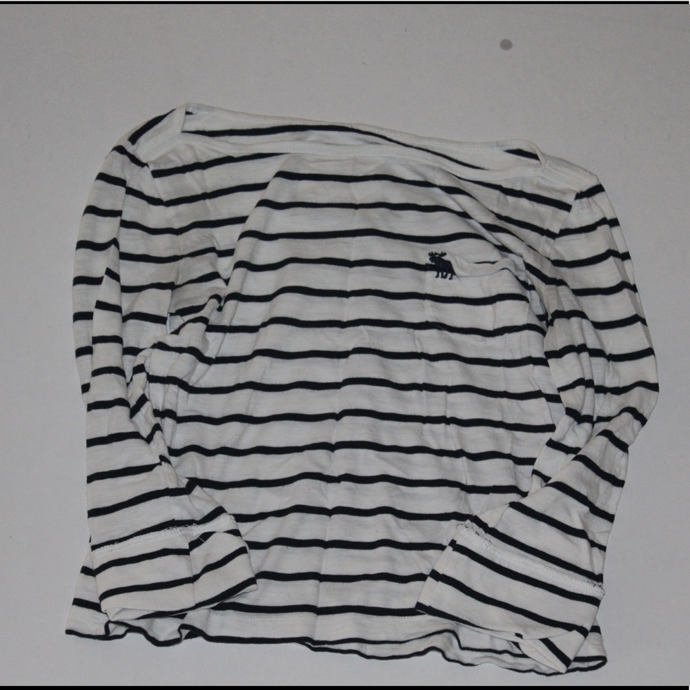 Abercombie and fitch stripped baseball  tee