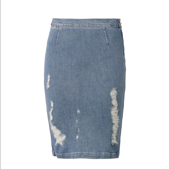 Dresses & Skirts - Distressed Denim Skirt