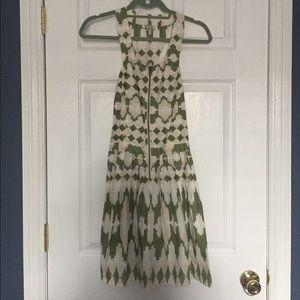 Green Patterned Cutout Dress