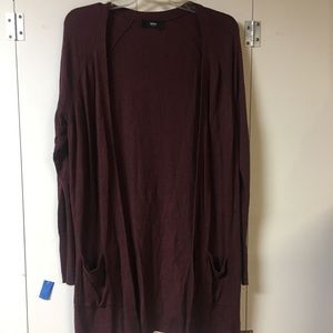 LONG BURGUNDY CARDIGAN