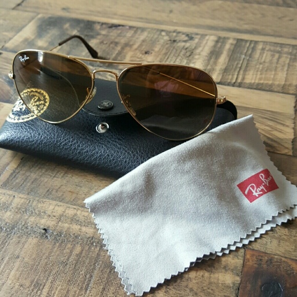 Gold wire Ray Ban aviator sunglasses - Picture 2 of 5