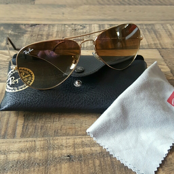 Gold wire Ray Ban aviator sunglasses - Picture 3 of 5