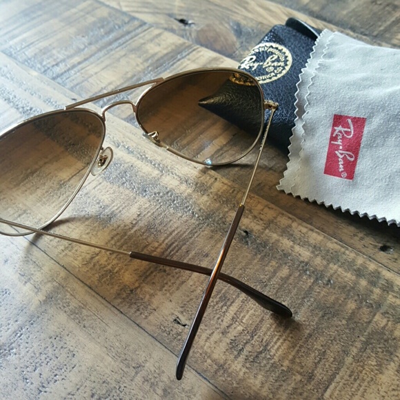 Gold wire Ray Ban aviator sunglasses - Picture 4 of 5