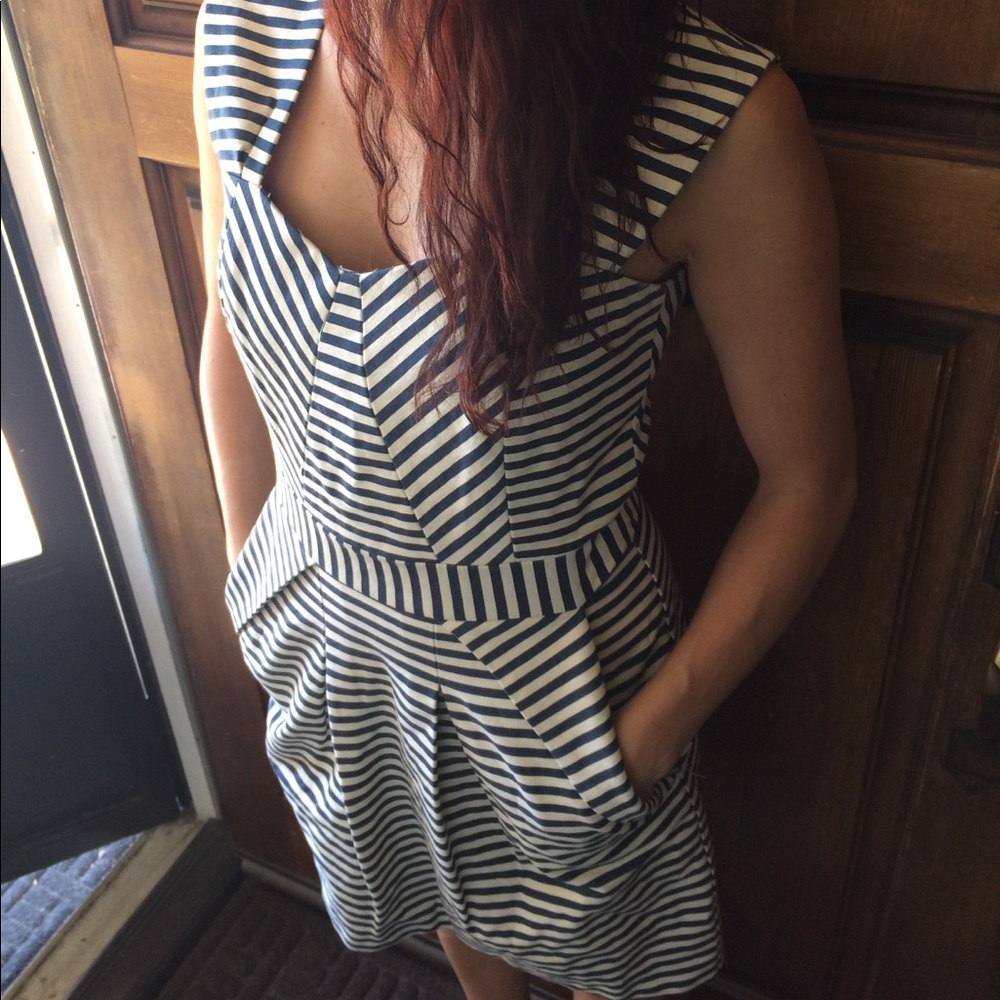 Blue & Cream Striped Dress