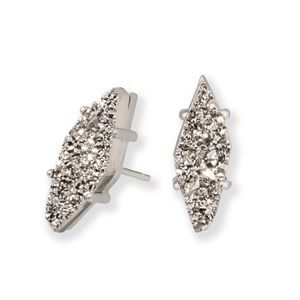 Kendra Scott Brook Stud Earrings - Platinum Drusy