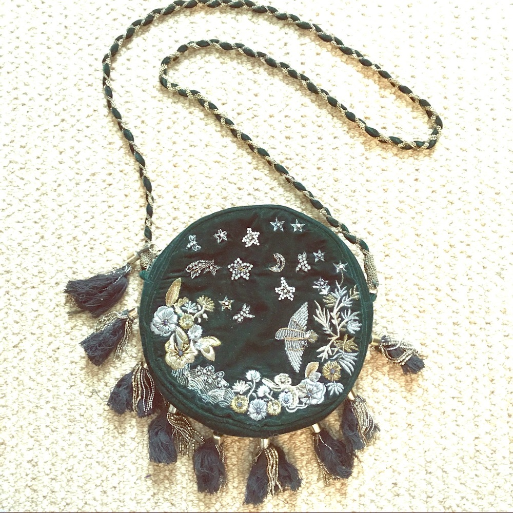 Zara Lunar beaded tassel crossbody bag