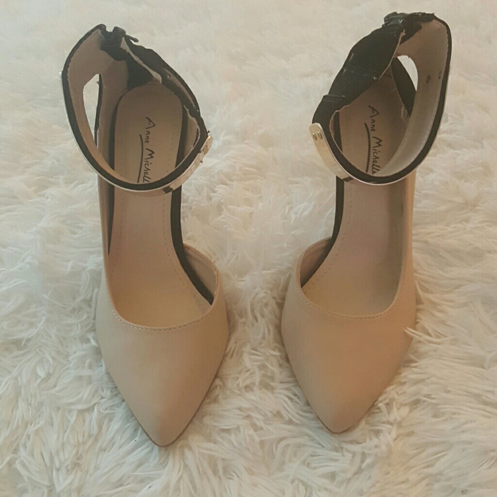 Classy  two tone Faux Suede heels
