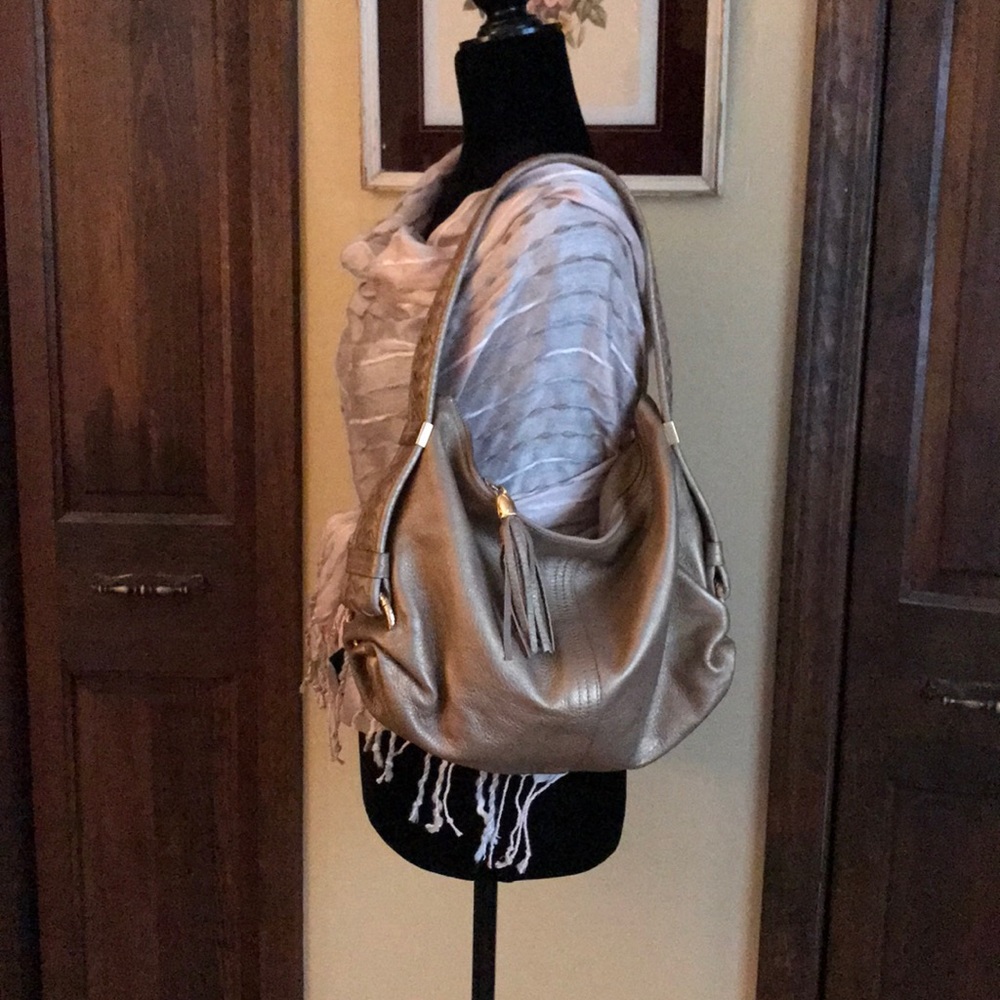 Elliot Lucca gold leather hobo
