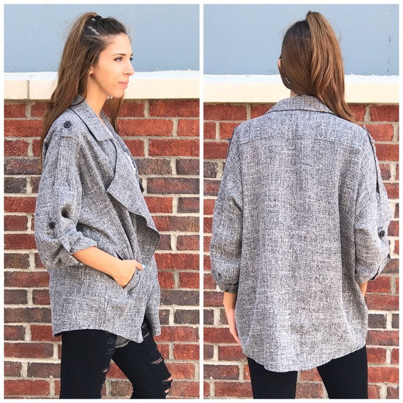 🌸Oversized Draping Lapel Jacket - Picture 2 of 5