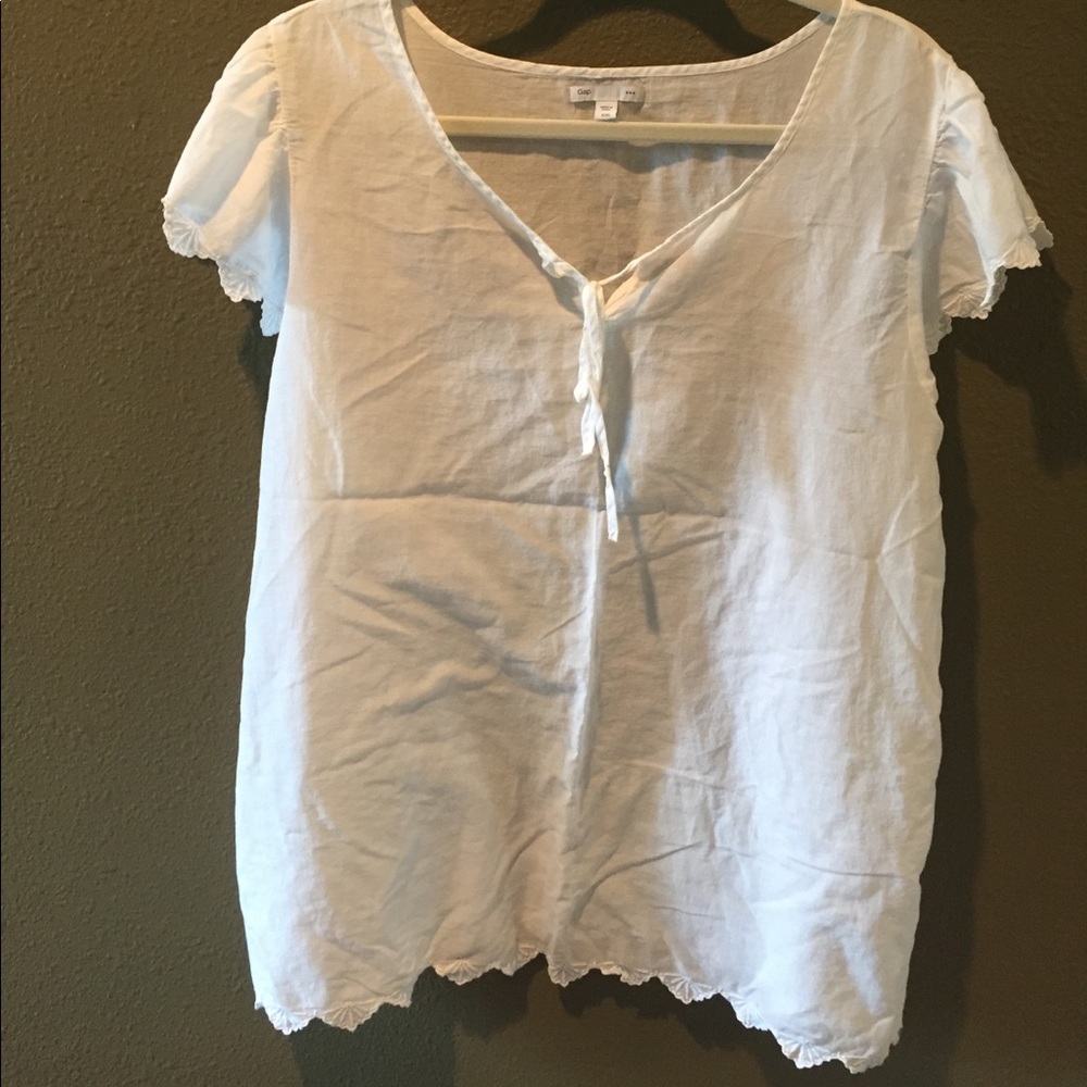 Gap white boho top xxl