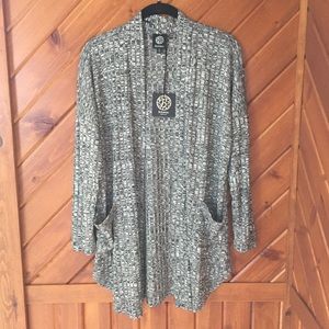 Bobeau cardigan 3/4 sleeve sweater knit pockets