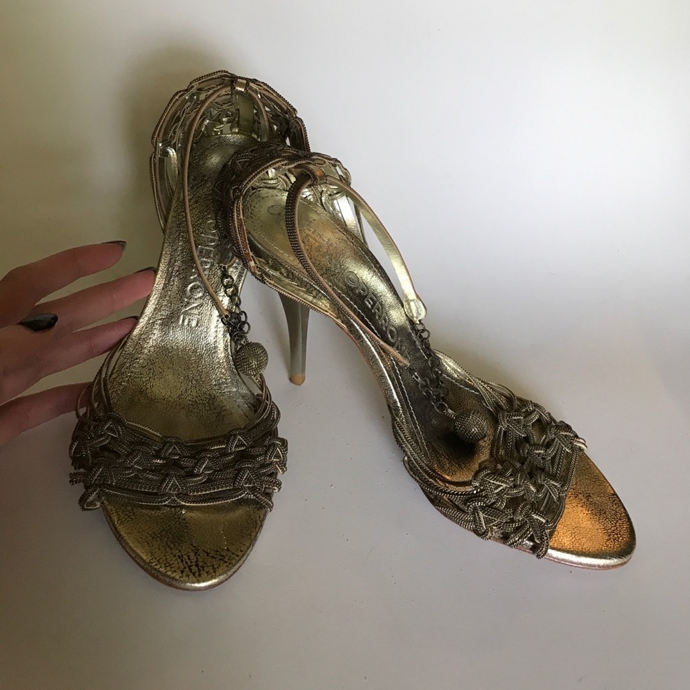 Te Casan Gaetanoperrone Bronze Heels Size 5