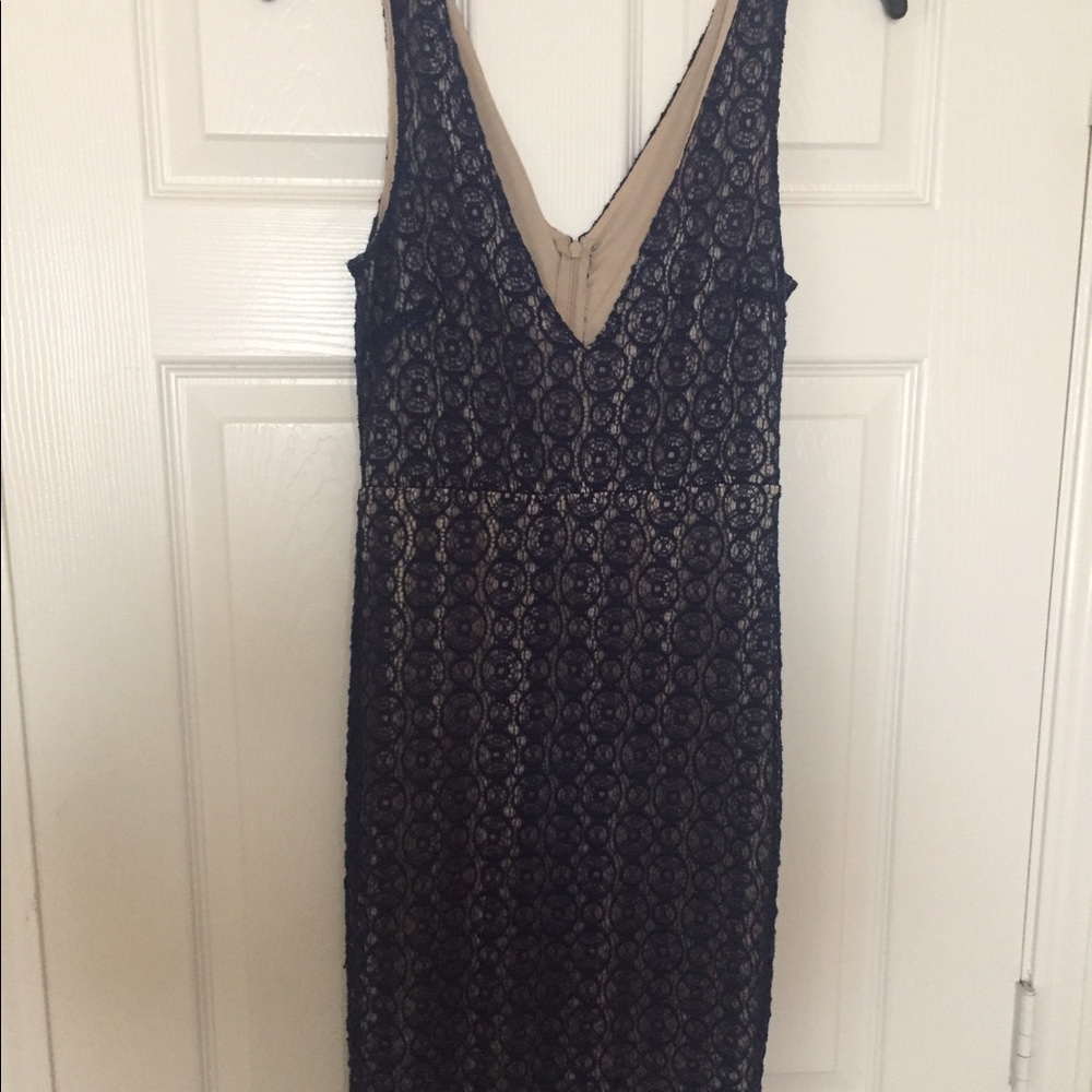 Sexy navy blue lace dress