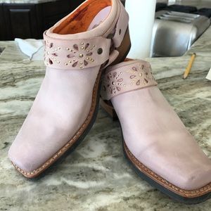 Dusty Rose frye mules