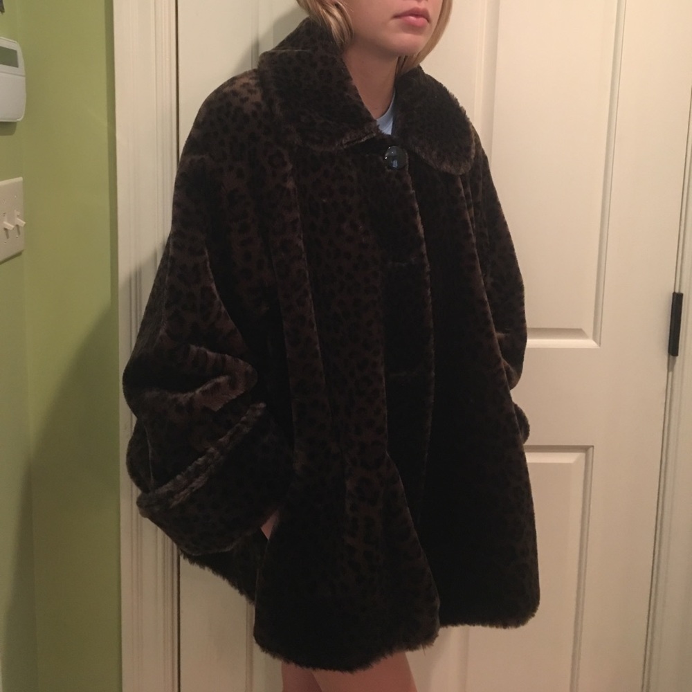 Fabulous Faux Coat -  Dark Cheetah Print