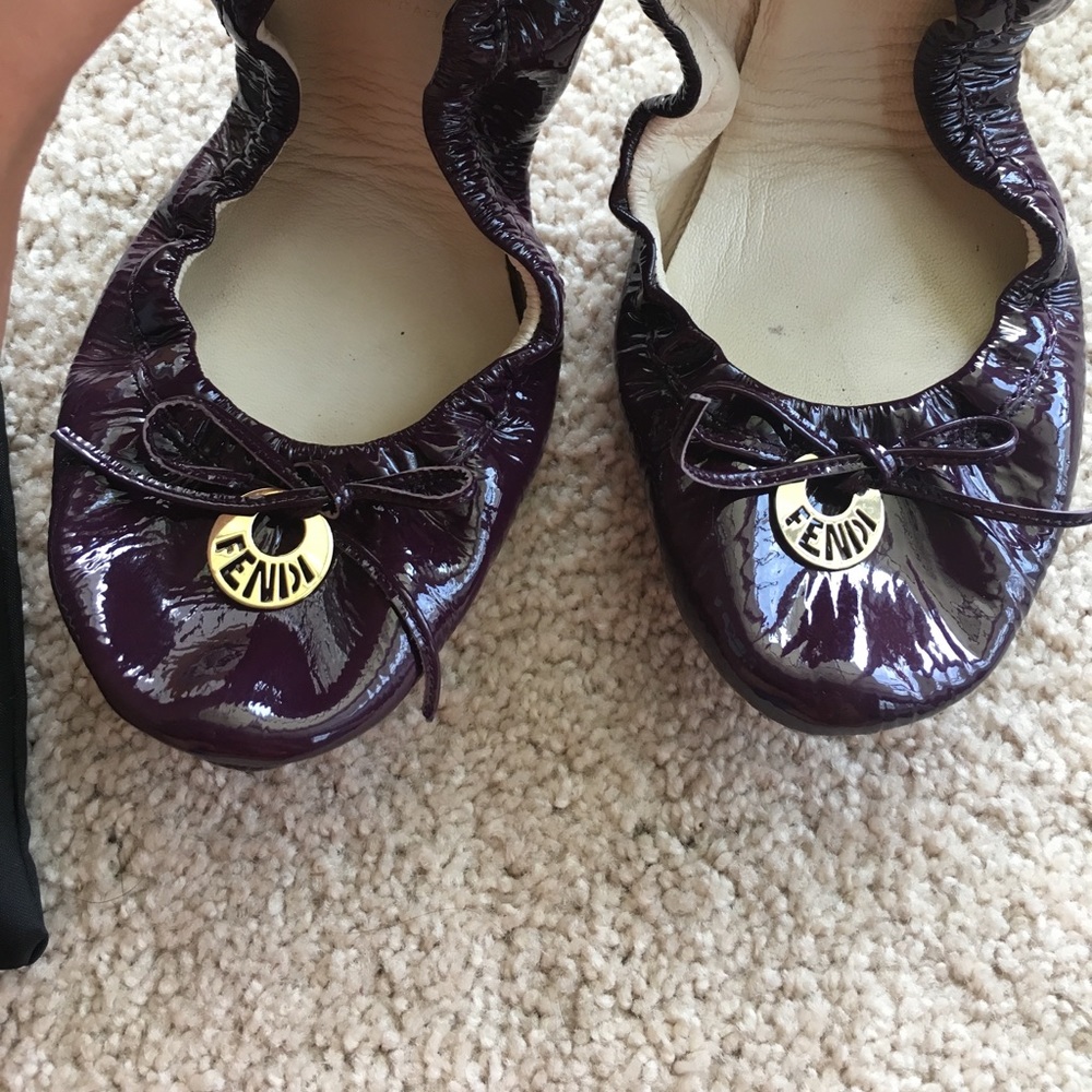 🥂HP🥂Authentic Fendi Ballerina Viola Flats 39,5 - Picture 3 of 8