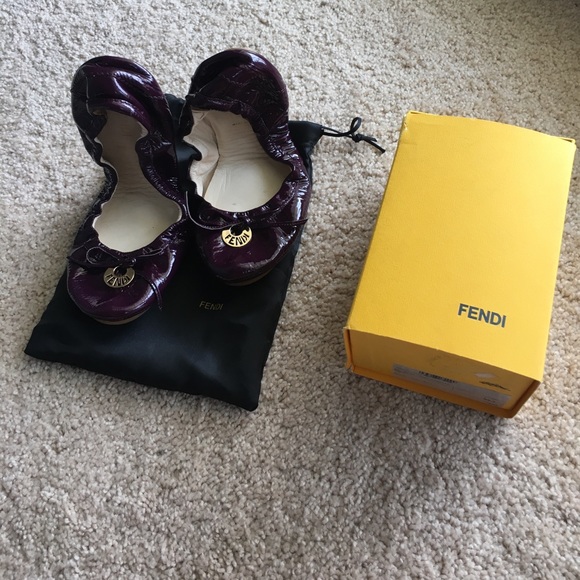 ๐ฅHP๐ฅAuthentic Fendi Ballerina Viola Flats 39,5 - Picture 2 of 8