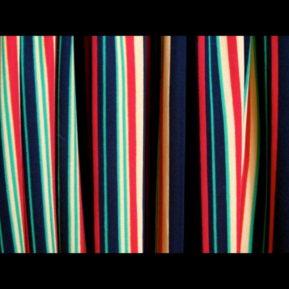 African colors striped pleated maxi skirt L