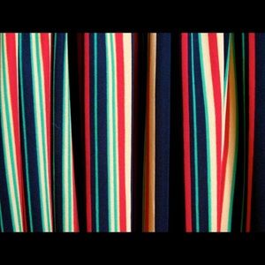 African colors striped pleated maxi skirt L