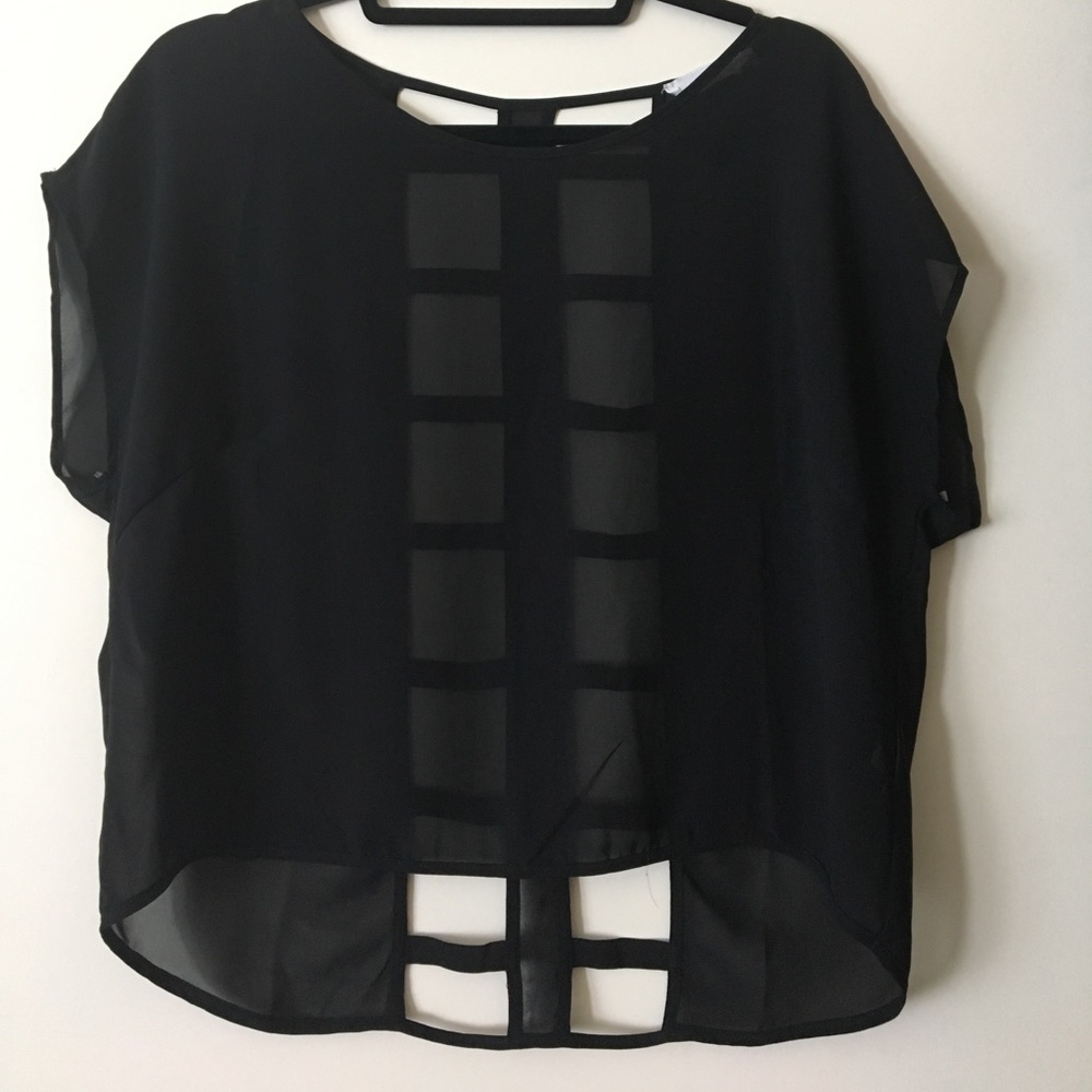 Black Sheer Lush Crop Top