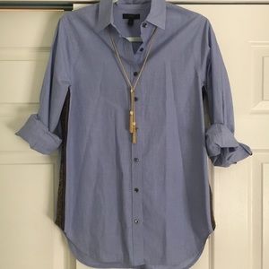 JCrew cotton button up blouse with sequin details